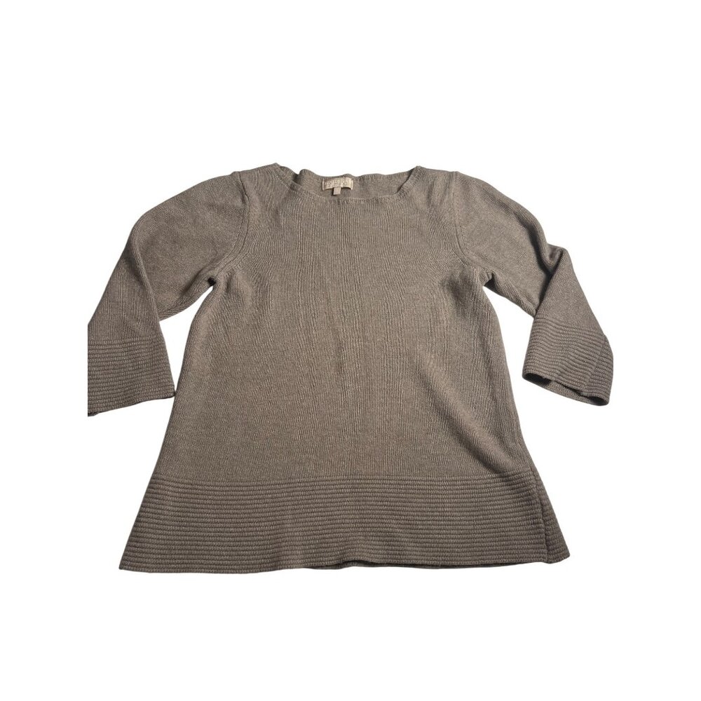 Benedetta B. Ribbed Tan  made in Italy Sweater  Womens L Merino Wool cashmere